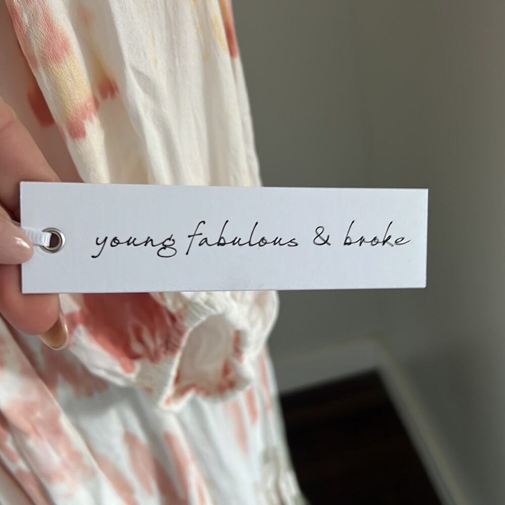 NWT Young Fabulous & Broke Geode Jillian Tie Dye Multi Faux Wrap Tie Waist - Picture 12 of 16